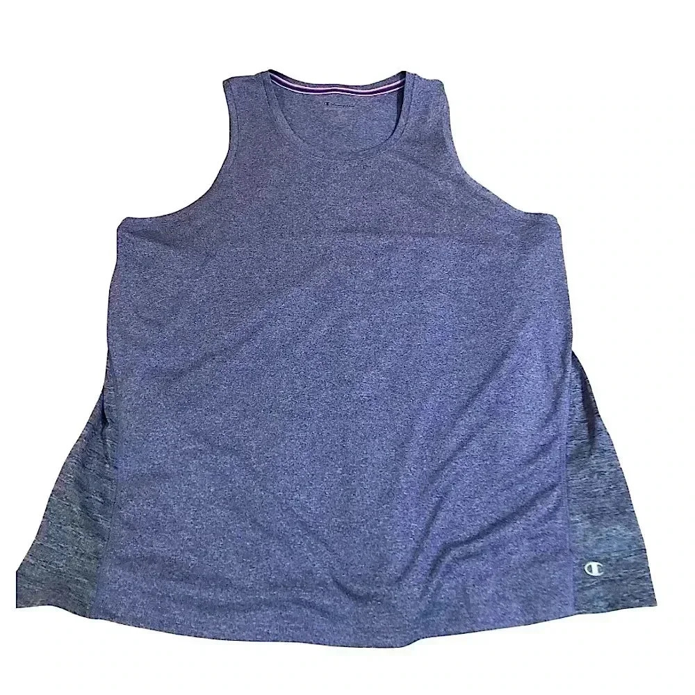 Women's Authentic Champion Athletic wear Loose Fitting BlueJersey Tank Top XL